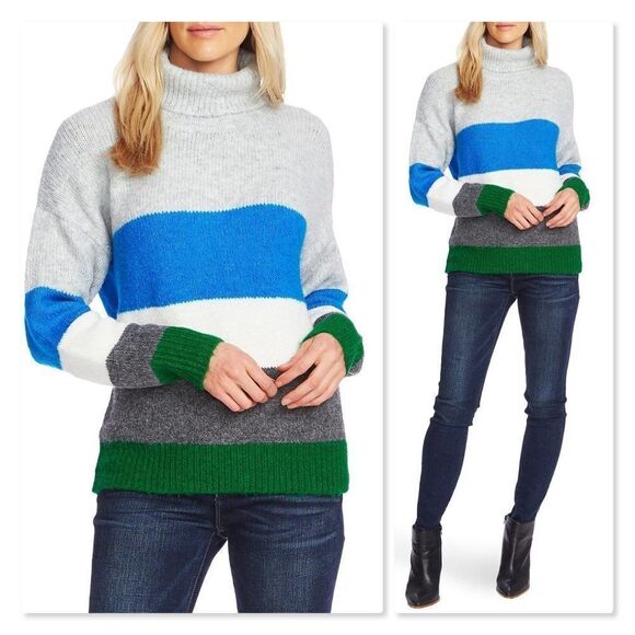 Vince Camuto Colorblock Turtleneck Sweater - Picture 1 of 6